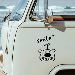 Smiling Bear Cartoon Sticker Car Sticker  Vinyl Decals - For Cars, Trucks, Walls, Laptops, Windows, Motorcycles, Bumpers (ONLINE ORDER ONLY)