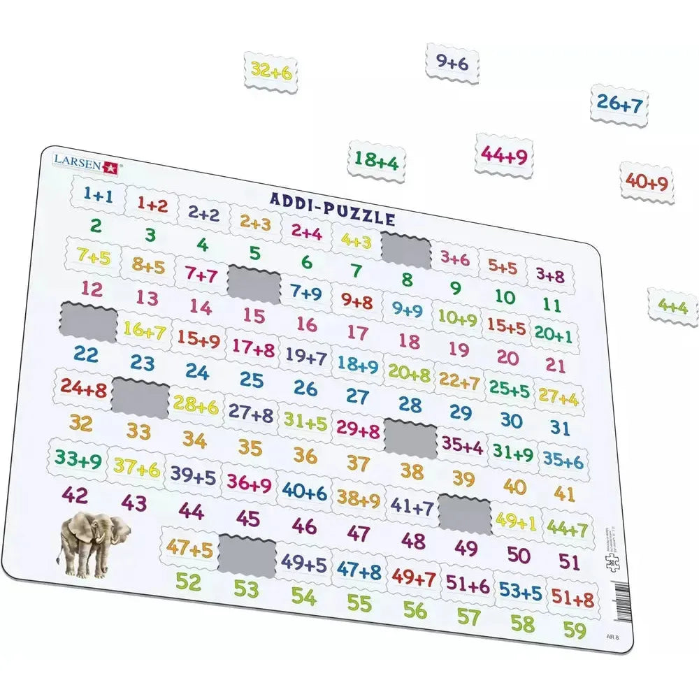 Addition Math 58 Piece Tray Jigsaw Puzzle Larsen (ONLINE ORDER ONLY)