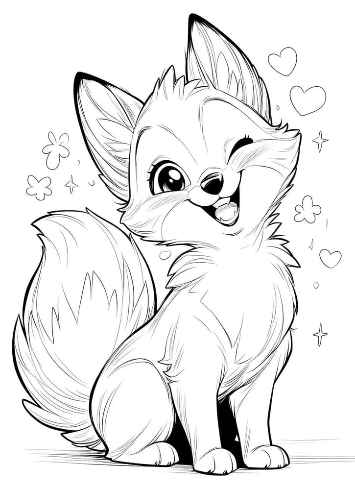 Adorable Winking Fox Coloring Page - Cute Fun for Kids! 😉🦊 | Infinite Visibility (ONLINE ORDER ONLY)