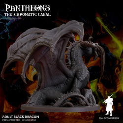 3D Printed Sordane Publishing Adult Black Dragon Pantheons The Chromatic Cabal 28 32mm D&D (Online Only)