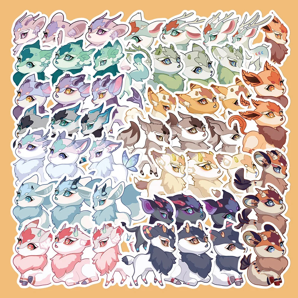 Cute Fantasy Deer Stickers for DIY Notebook Laptop Phone Suitcase Kawaii Kids Gift Decals (10/30/50PCS) (Online Order Only)