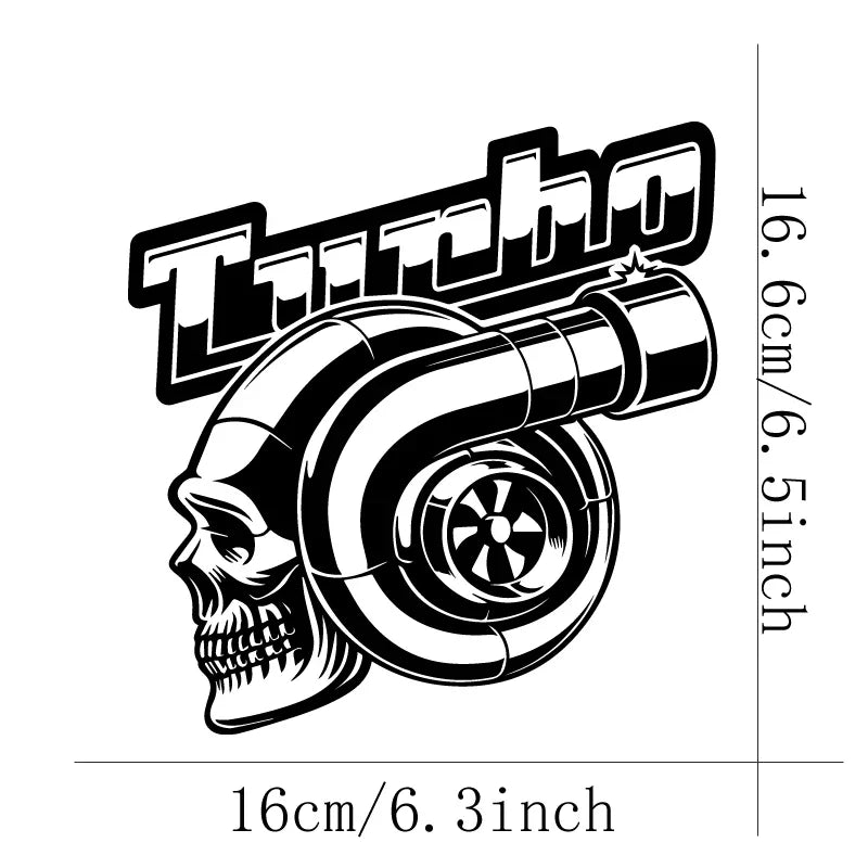 SKULL TURBO car stickers Vinyl Decals - For Cars, Trucks, Walls, Laptops, Windows, Motorcycles, Bumpers Or Crafts (Online Order Only)