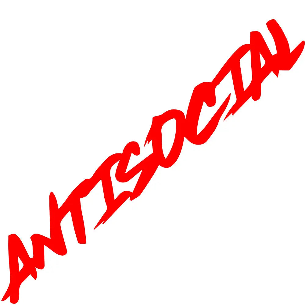 Antisocial Car Sticker Flag Windshield Creative Competition Letters JDM Decorative Styling Style Vinyl Decals (ONLINE ORDER ONLY)