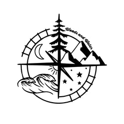Woods and water compass Stickers,Car Stickers, Vinyl Decals - For Cars, Trucks, Walls, Laptops, Windows, Motorcycles, Bumpers (ONLINE ORDER ONLY)