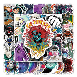 50Pcs Waterproof Cartoon Graffiti Vinyl Stickers for Skateboard Snowboard (Online Order Only)