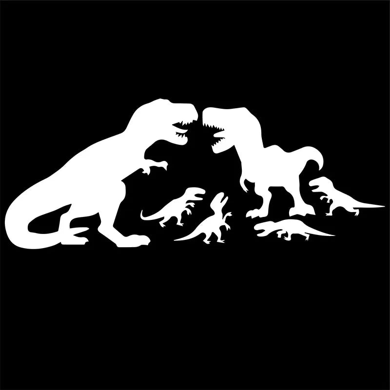 Tyrannosaurus Rex Family Car Stickers Lnteresting Dinosaur Decoration Notebook Windscreen Vinyl Decals (ONLINE ORDER ONLY)