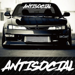 Antisocial Car Sticker Flag Windshield Creative Competition Letters JDM Decorative Styling Style Vinyl Decals (ONLINE ORDER ONLY)