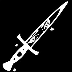 Kawaii Anime Eyes Knife Car Sticker Decoration Auto Parts Window Laptop Stickers Cartoon Senpai Dagger Waterproof Vinyl Decals (ONLINE ORDER ONLY)