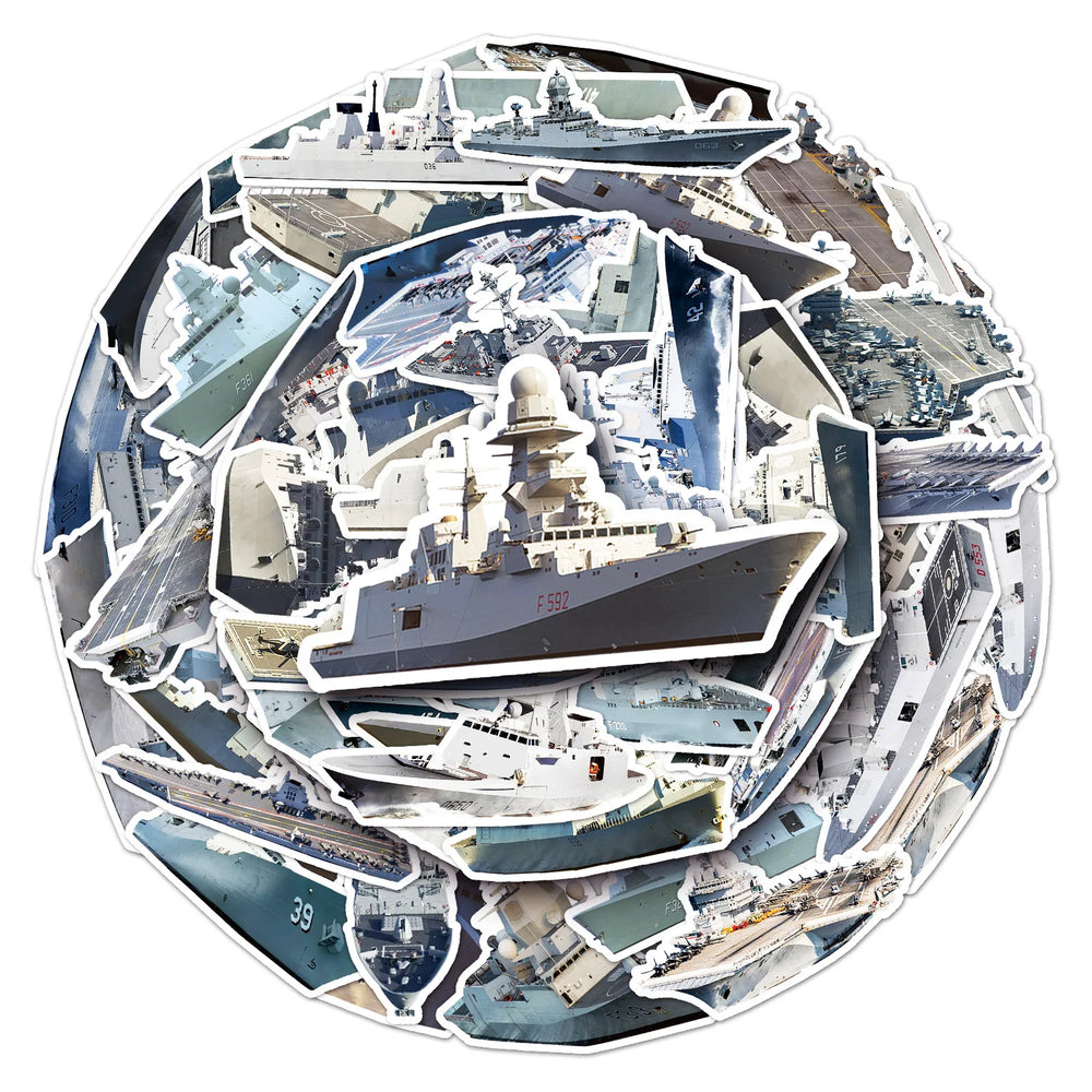 Warship Aircraft Carrier Stickers Set - Laptop, Phone, Suitcase, Notebook Decor (Online Order Only)
