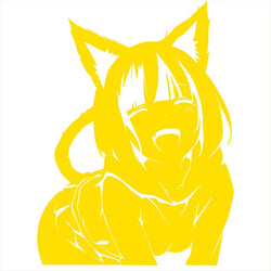 Animates A Female Cat Cartoon Car Sticker Beautiful Girl Window Decoration Laptop Stickers Waterproof Vinyl Decals (ONLINE ORDER ONLY)