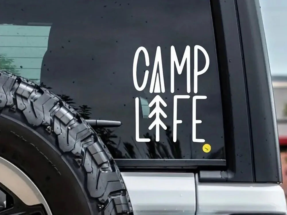 Camp Life Sticker For Travel Camping Enthusiasts Car RV Decorative Stickers, Waterproof  Car Stickers (ONLINE ORDER ONLY)