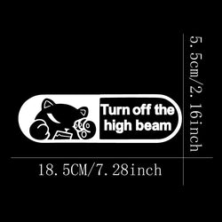 Turn Off The High Beam Cartoon Bear  Sticker For Car, Night Safety Driving  Warning Sign Self Adhesive Decal Decor (Online Order Only)
