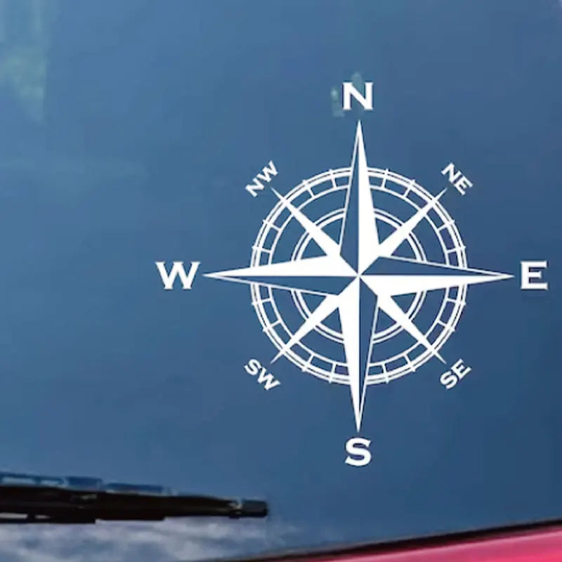 Nautical Compass Car Stickers Outdoor Personality Styling Decoration Laptop Sticker Reflective Rear End Glass Vinyl Decals (ONLINE ORDER ONLY)