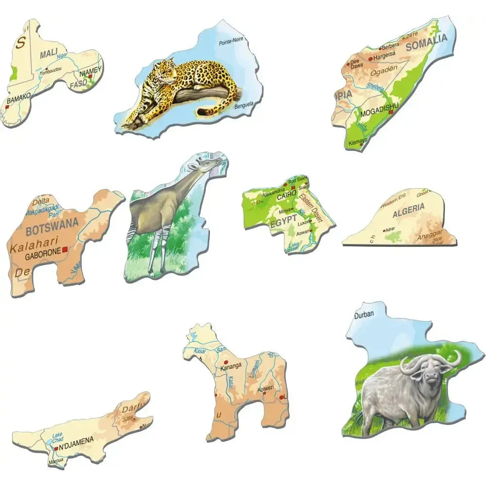 Africa Map 63 Piece Tray Jigsaw Puzzle Larsen (ONLINE ORDER ONLY)