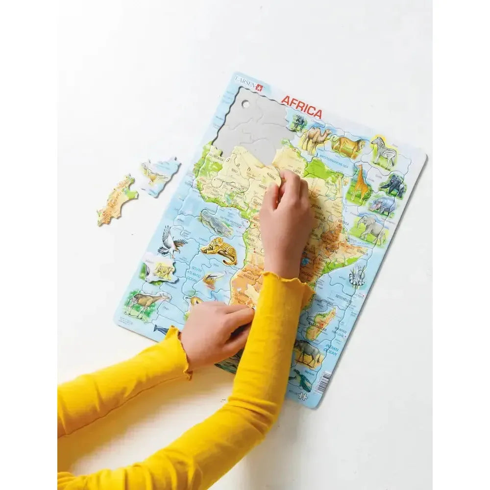 Africa Map 63 Piece Tray Jigsaw Puzzle Larsen (ONLINE ORDER ONLY)