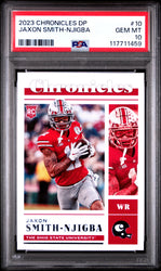 Graded 2023 Panini Chronicles Draft Picks Jaxon Smith-Njigba #10 Rookie RC Football Card PSA 10 Gem Mint (ONLINE ORDER ONLY)