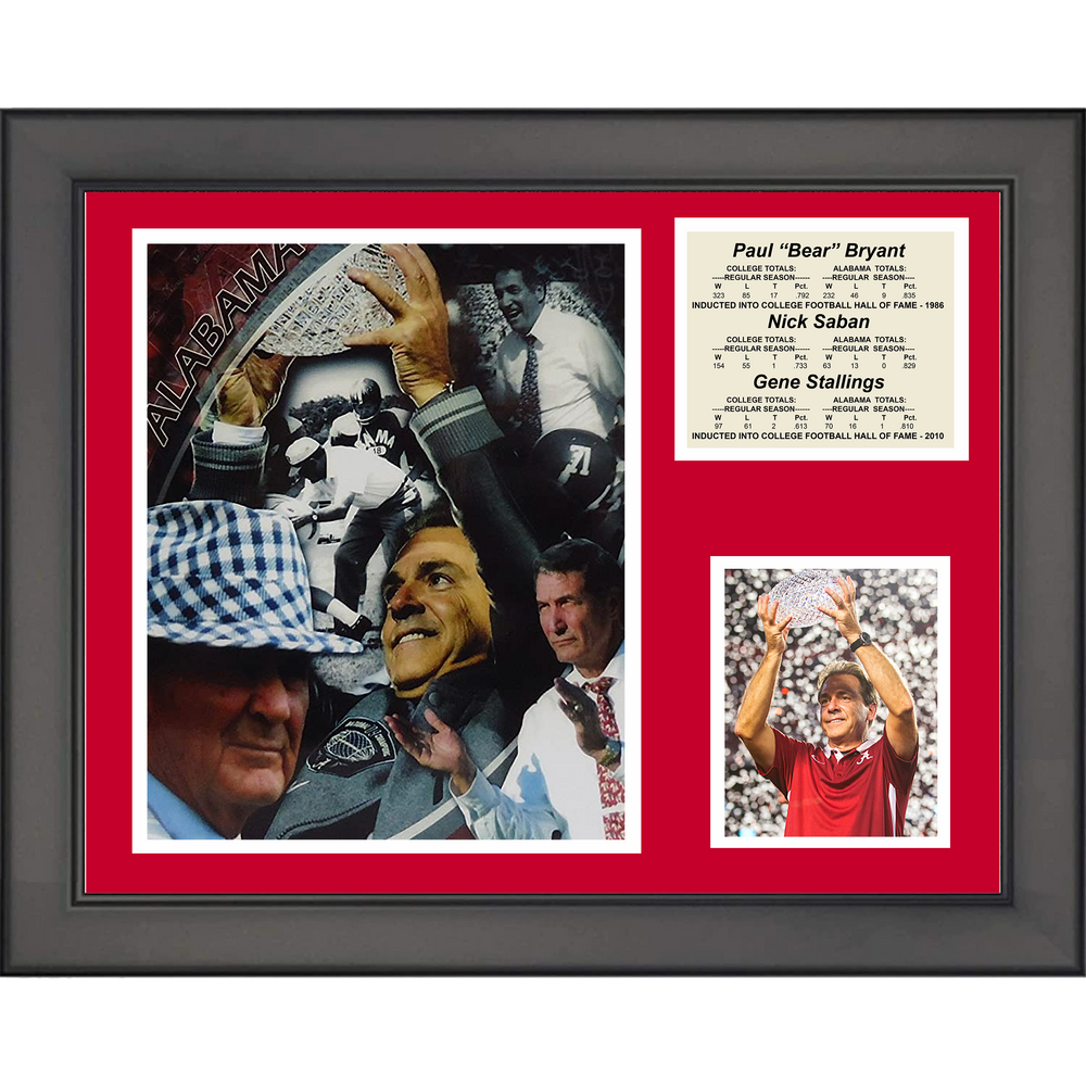 Framed Alabama Coaches Legends Crimson Tide 11"x14"College Football Three Photo Collage (ONLINE ORDER ONLY)