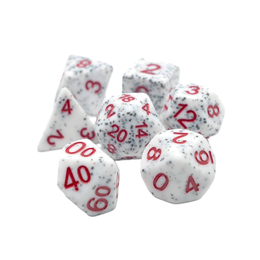 Alabaster Malphite - 7 Piece DnD Dice Set | Acrylic RPG Gaming Dice (ONLINE ORDER ONLY)