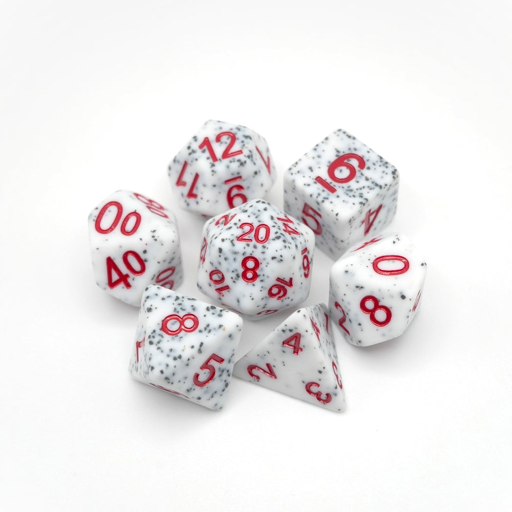 Alabaster Malphite - 7 Piece DnD Dice Set | Acrylic RPG Gaming Dice (ONLINE ORDER ONLY)