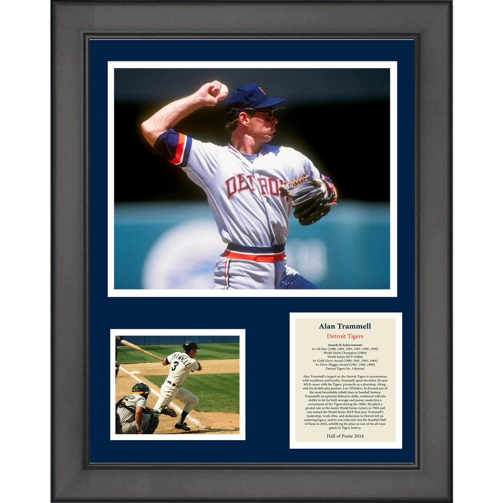 Framed Alan Trammell Hall of Fame Baseball 11"x14" Three Photo Collage (ONLINE ORDER ONLY)