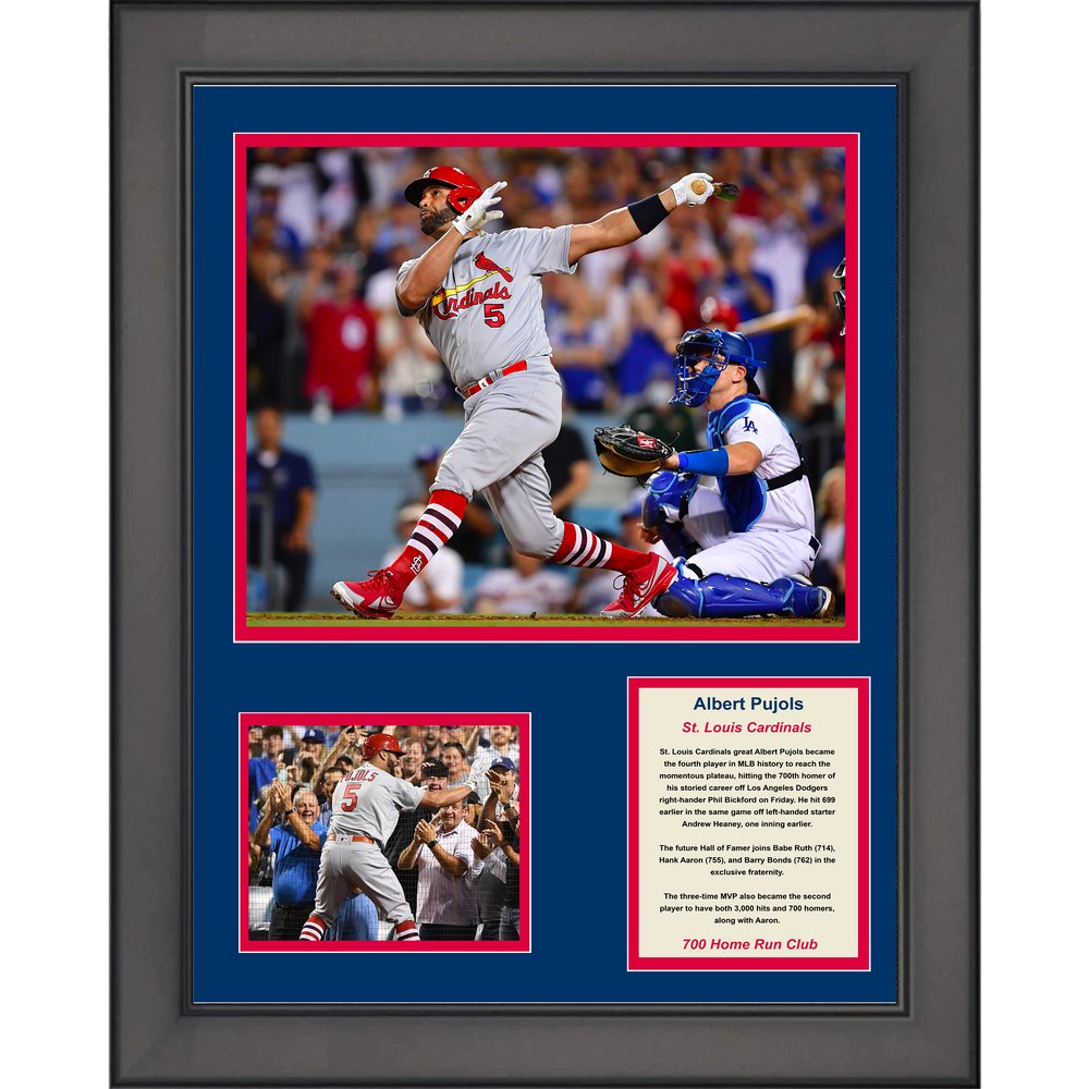 Framed Albert Pujols 700th Home Run St. Louis Cardinals Baseball 11"x14" Three Photo Collage (ONLINE ORDER ONLY)