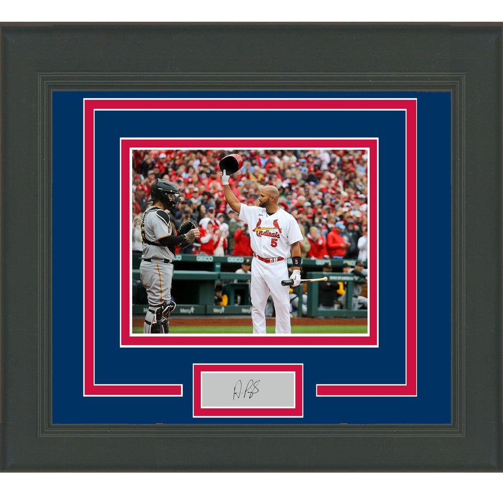 Framed Albert Pujols Facsimile Laser Engraved Signature Auto St. Louis Cardinals 11x14 Baseball Photo (ONLINE ORDER ONLY)
