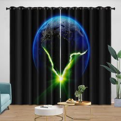 Alien Earth Curtains Pattern Blackout Window Drapes (ONLINE ORDER ONLY)