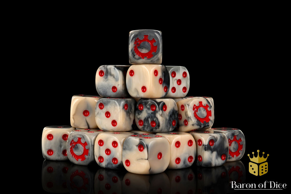 Alien Dice | Beige & Red (ONLINE ORDER ONLY)