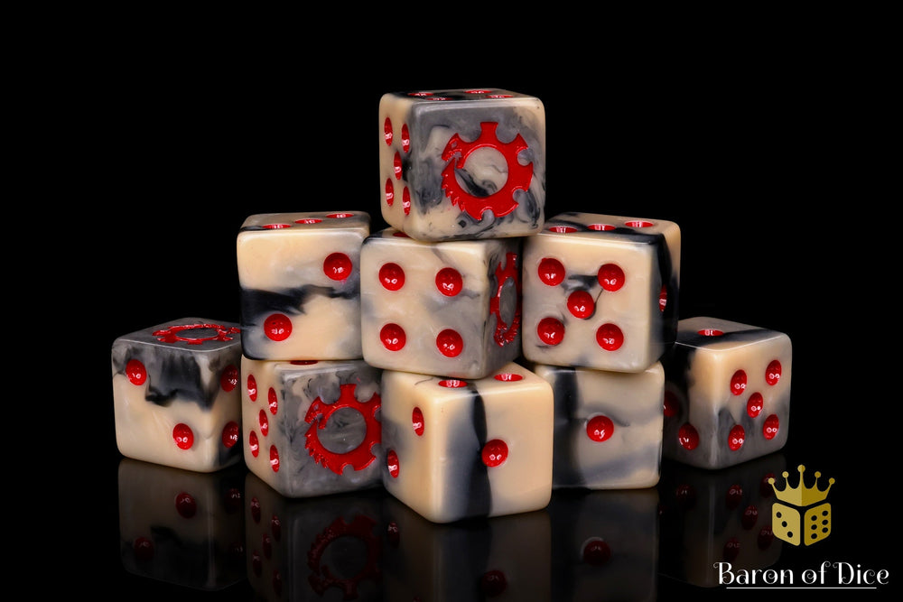 Alien Dice | Beige & Red (ONLINE ORDER ONLY)