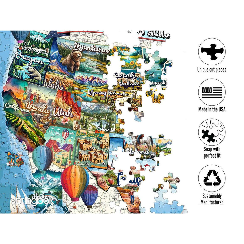All American Attractions 1000 Piece Jigsaw Puzzle Springbok (ONLINE ORDER ONLY)