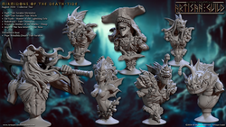 3D Printed Artisan Guild Mirmidons of the Death-Tide Busts Set 28mm 32mm (Online Only)