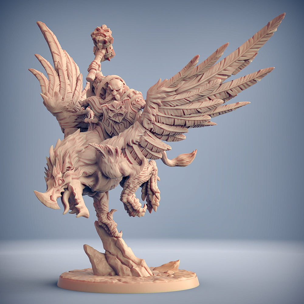 3D Printed Artisan Guild Alvar on Thunderbeak (Gryphon) Dwarven Defenders Set 28mm 32mm (Online Only)