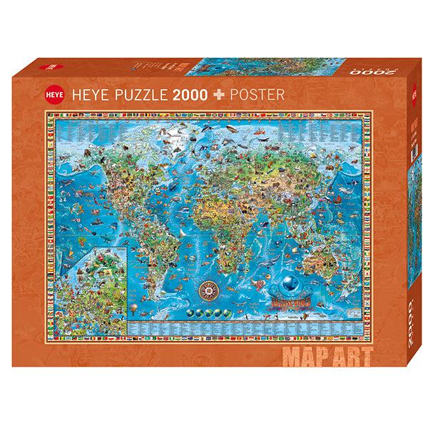 Amazing World Map Art 2000 Piece Jigsaw Puzzle Heye (ONLINE ORDER ONLY)
