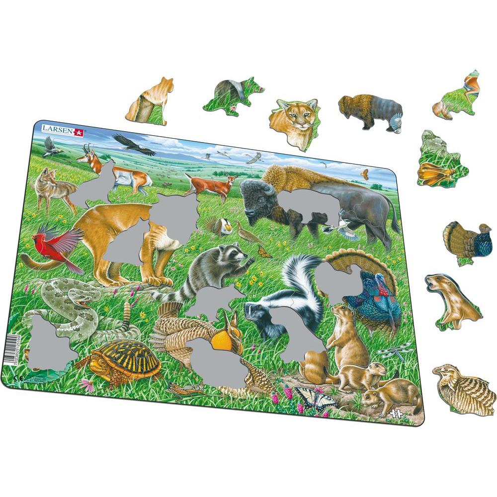 American Prairie Animals 53 Piece Tray Jigsaw Puzzle Larsen (ONLINE ORDER ONLY)