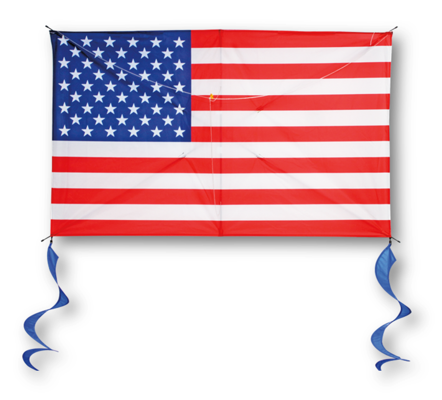 50 Inch Wide Nylon US Flag Kite With Spinners (ONLINE ORDER ONLY)