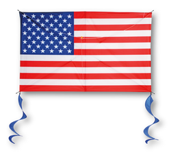 50 Inch Wide Nylon US Flag Kite With Spinners (ONLINE ORDER ONLY)