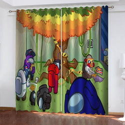 Among Us Curtains Blackout Window Treatments Drapes for Room Decoration (Online Order Only)