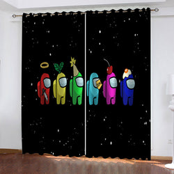 Among Us Curtains Blackout Window Treatments Drapes for Room Decoration (Online Order Only)