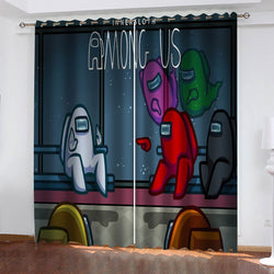 Among Us Curtains Blackout Window Treatments Drapes for Room Decoration (Online Order Only)