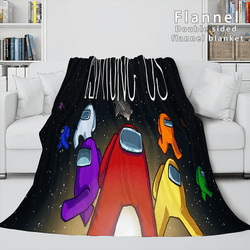 Among Us Soft Flannel Blanket Fleece Throw Blanket Bedding Sets (Online Order Only)