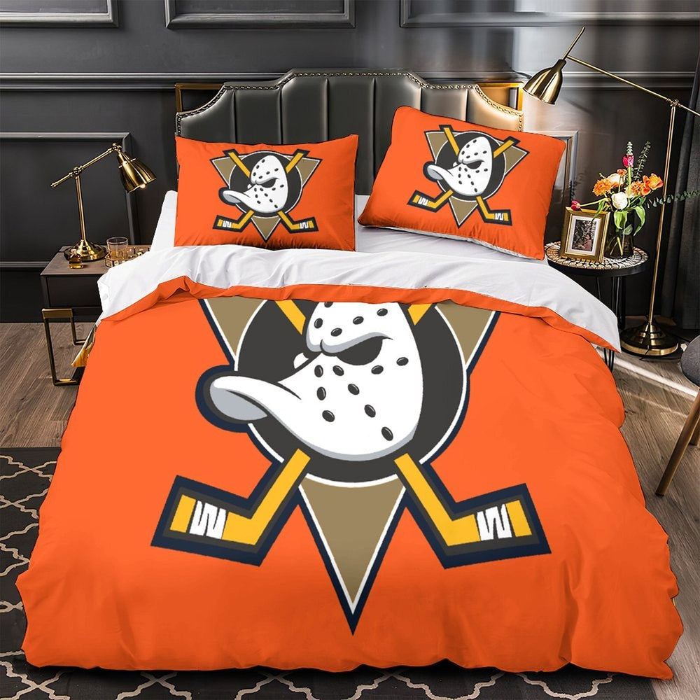 Anaheim Ducks Bedding Set Pattren Quilt Duvet Cover Without Filler (Online Order Only)
