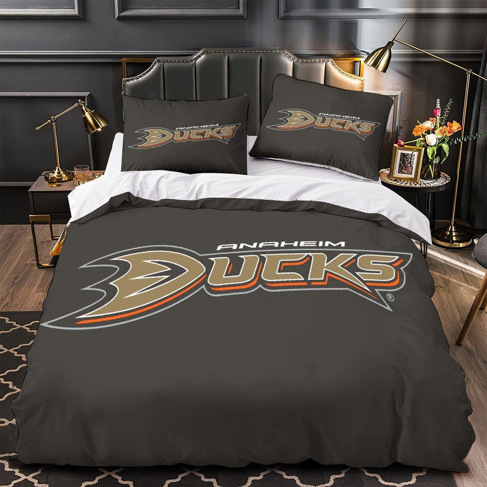 Anaheim Ducks Bedding Set Pattren Quilt Duvet Cover Without Filler (Online Order Only)