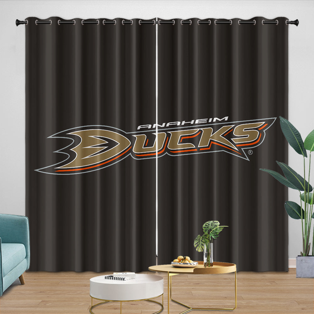 Anaheim Ducks Curtains Pattern Blackout Window Drapes Room Decoration (Online Order Only)
