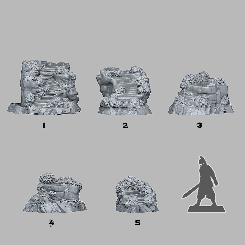 3D Printed Fantastic Plants and Rocks Ancient Magic Stairs 28mm - 32mm D&D Wargaming (Online Only)