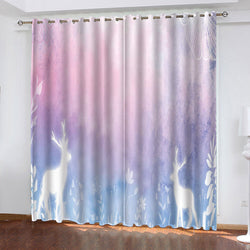 Animal Deer Curtains Pattern Blackout Window Drapes (Online Order Only)
