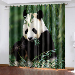 Animal Panda Curtains Pattern Blackout Window Drapes (Online Order Only)