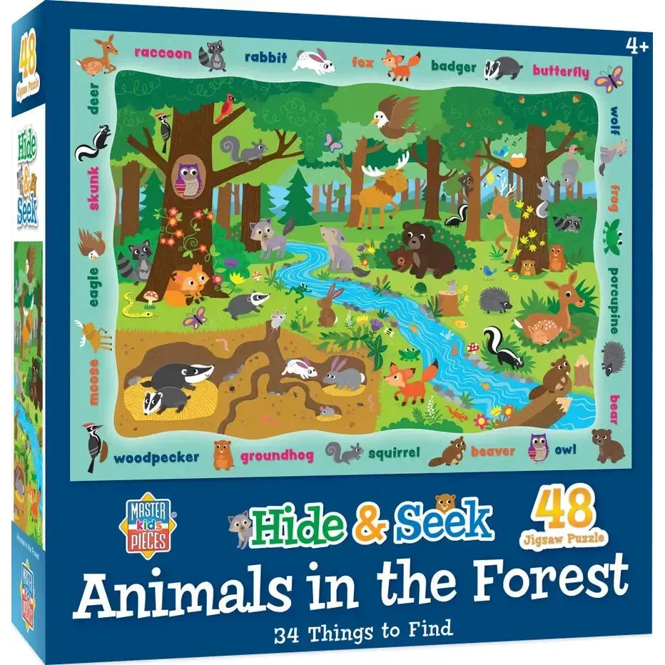 Animals in the Forest Hide & Seek 48 Piece Jigsaw Puzzle MasterPieces (ONLINE ORDER ONLY)
