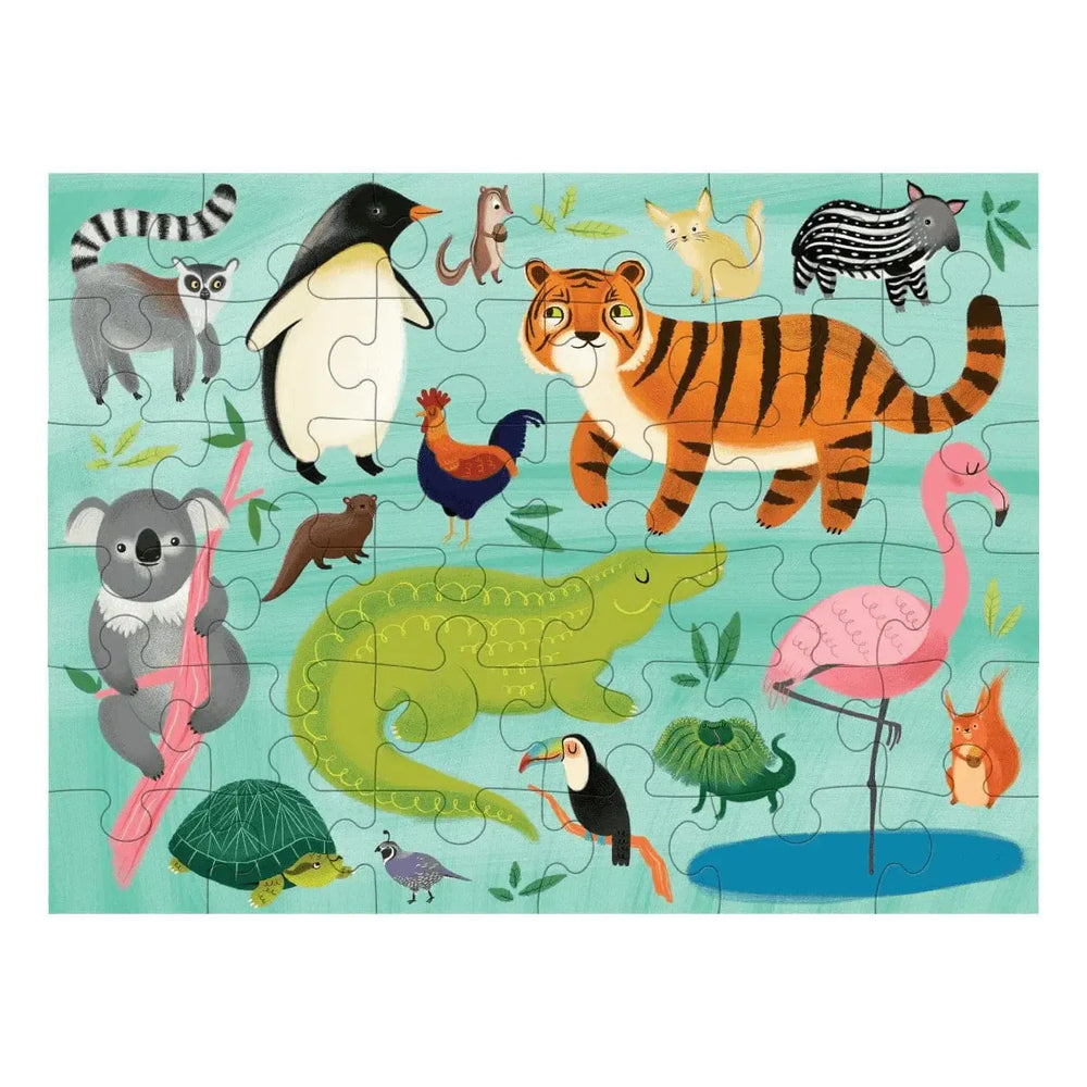 Animals of the World 36 Piece Mini Jigsaw Puzzle Mudpuppy (ONLINE ORDER ONLY)