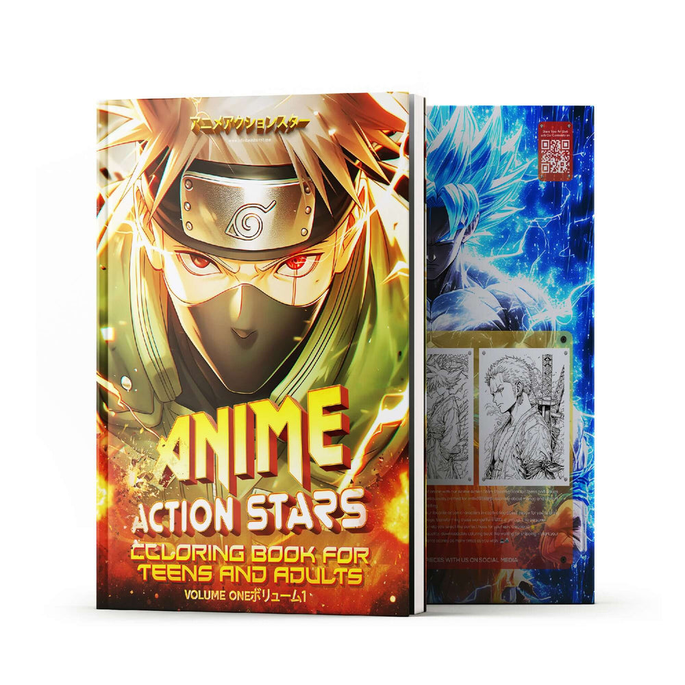 Anime Action Stars Coloring Book Vol 1 | 60 Pages | Teens & Adults (ONLINE ORDER ONLY)