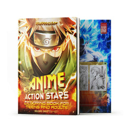 Anime Action Stars Coloring Book Vol 1 | 60 Pages | Teens & Adults (ONLINE ORDER ONLY)
